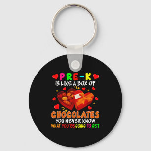 Pre-k Funny Box Of Chocolates Valentine's Day Teac Key Ring