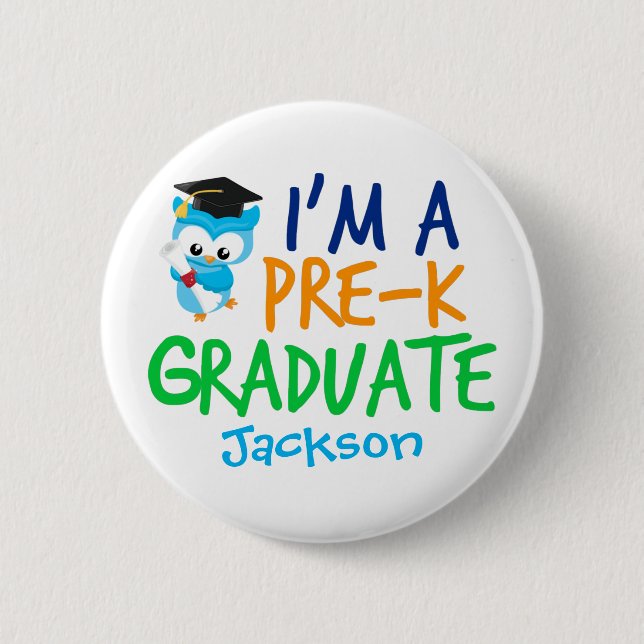 Pre-K Graduate Cute Custom Preschool Graduation 6 Cm Round Badge (Front)
