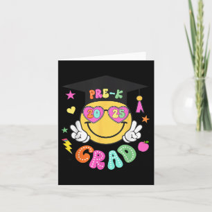 Pre-k Graduate Groovy Smile Face Graduation 2025 G Card