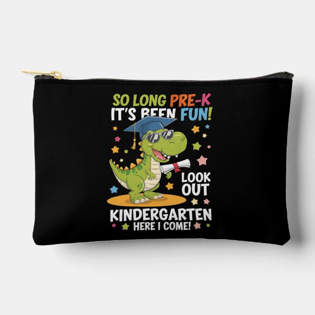 Pre K Graduate Kindergarten Dinosaur T Rex Accessory Pouch (Front)