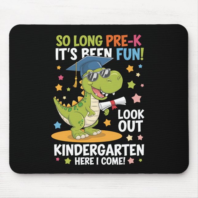 Pre K Graduate Kindergarten Dinosaur T Rex Mouse Mat (Front)