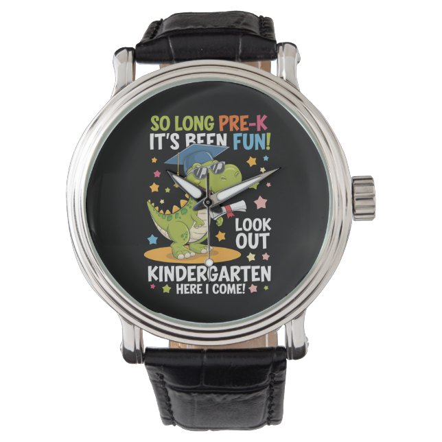 Pre K Graduate Kindergarten Dinosaur T Rex Watch (Front)