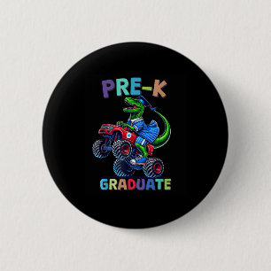 Pre-k Graduation Monster Truck Dinosaur Boys Kids 6 Cm Round Badge