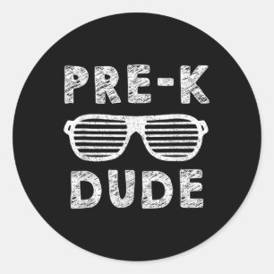 Pre-k Graduation Outfit Boys Dude Funny Back To Sc Classic Round Sticker