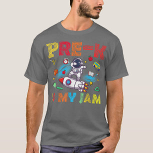 Pre K Is My Jam Dabbing Astronaut Teacher Kid Back T-Shirt