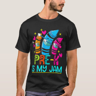 Pre k is my jam Teacher Student  100 Days Smarter T-Shirt