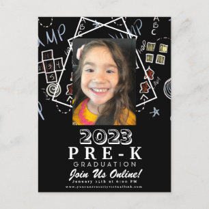 Pre-K Kindergarden Virtual Graduation Chalk Board Postcard
