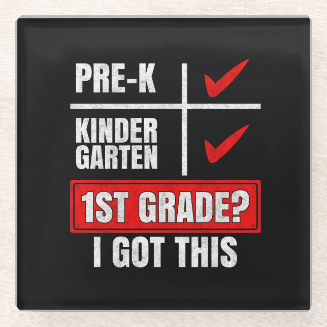 PRE-K KINDERGARTEN 1ST GRADE? I GOT THIS GLASS COASTER (Front)