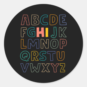 Pre K Kindergarten Hi Alphabet Back To School Teac Classic Round Sticker