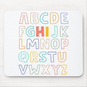 Pre K Kindergarten Hi Alphabet Back To School Teac Mouse Mat