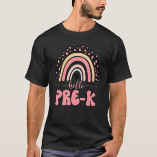 Pre K Leopard Rainbow Teacher Team Pre K Squad Gir T-Shirt