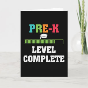 Pre-K Level Complete Cute Student Graduation Gift Card