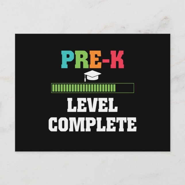 Pre-K Level Complete Cute Student Graduation Gift Postcard (Front)