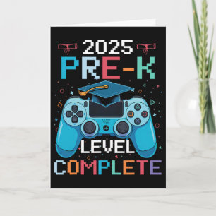 Pre-k Level Complete Video Gamer Boy Graduation Card
