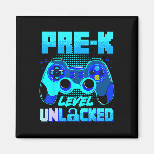 Pre-k Level Unlocked Preschool Gamer Boy First Day Magnet