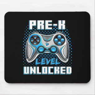 Pre-k Level Unlocked Preschool Gamer Boy First Day Mouse Mat
