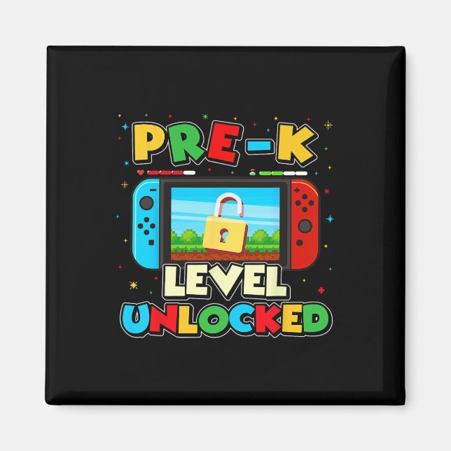 Pre-k Level Unlocked Video Gamer Boys Kids Ck To S Magnet (Front)