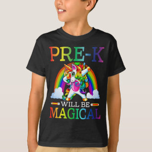 Pre-K Magical Unicorn First Day Of School Girl T-Shirt