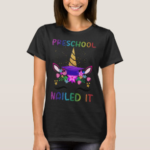 Pre K Nailed It Cute Unicorn Face Graduation Girls T-Shirt