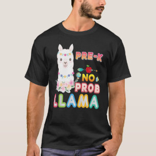 Pre K No Prob Llama Problem Back To School Kid Stu T-Shirt