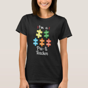 Pre K Preschool Cute Puzzle School Teacher Appreci T-Shirt