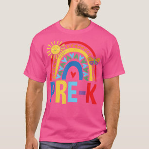 Pre K Rainbow with Butterfly &Cute Sun Back To Sch T-Shirt