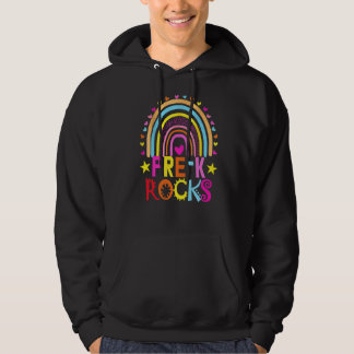Pre K Rocks Back To School Team Pre K Rainbow Teac Hoodie