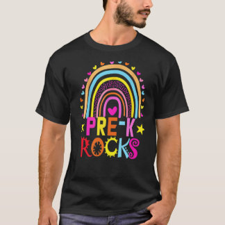 Pre K Rocks Back To School Team Pre K Rainbow Teac T-Shirt