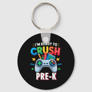 Pre-k Shirt For Boys Video Game Ck To School First Key Ring