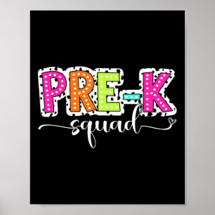 Pre-k Squad Back To School Dalmatian Dots  Poster