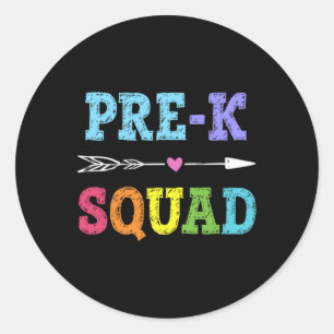 Pre K Squad Back To School Gift Preschool Teacher Classic Round Sticker