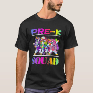 Pre-K Squad Dabbing Unicorn Back To School Girls G T-Shirt