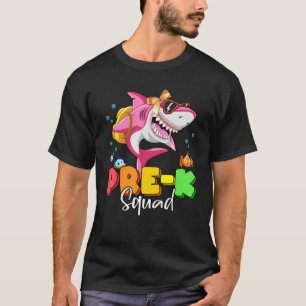 Pre K Squad Shark Backpack Back To School Girls K T-Shirt