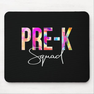 Pre-k squad tie dye back to school women mouse mat