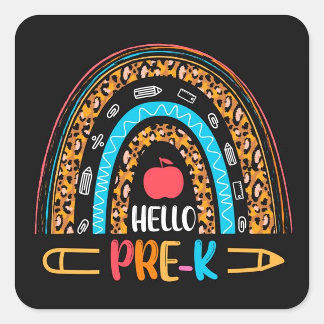 Pre K Square Sticker (Front)