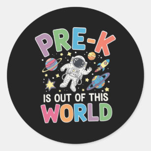 Pre-k Student Teacher Astronaut Space Back To Scho Classic Round Sticker