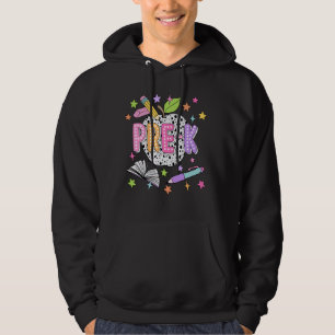 Pre K Student Teacher Back To School Happy First D Hoodie
