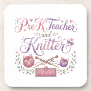 Pre-K Teacher and Knitter Coasters (Set of 6)