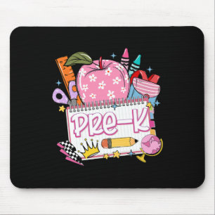 Pre-k Teacher Back To School Apple Notebook Retro Mouse Mat