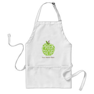 Pre K Teacher Green Apple Apron