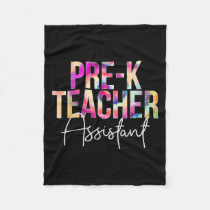 Pre-k Teacher Istant Tie Dye Back To School Apprec Fleece Blanket