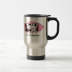 Pre K Teacher Mug - Zebra Print Crayon