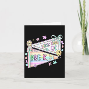 Pre-k teacher preschool pennant flag back to card
