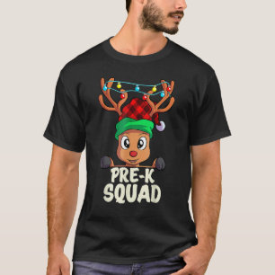 Pre K Teacher Squad Reindeer Teacher Christmas Xm T-Shirt