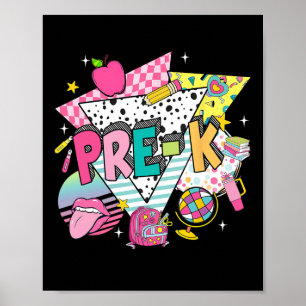 Pre K Teacher Student Back To School First Day Of Poster
