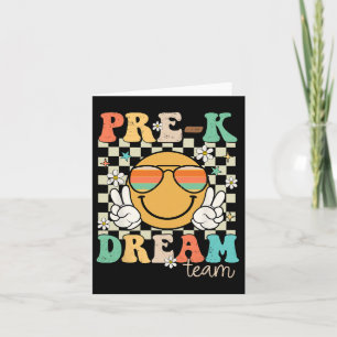 Pre-k Team Dream Teacher Retro Preschool Back To S Card