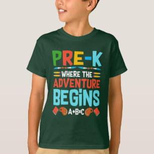 PRE-K WHERE THE ADVENTURE BEGINS A+B=C T-Shirt