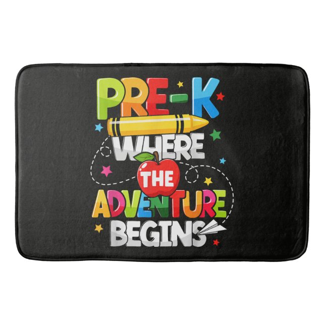 Pre-K Where The Adventure Begins Back to School Bath Mat (Front)