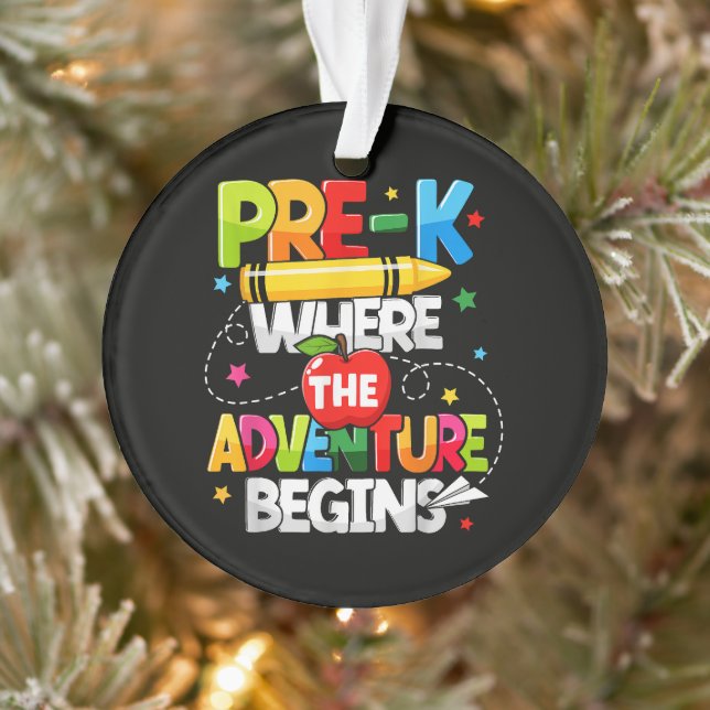 Pre-K Where The Adventure Begins Back to School Ornament (Tree)