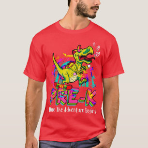 Pre K Where The Adventure Begins Dinosaur Boys Rai T-Shirt